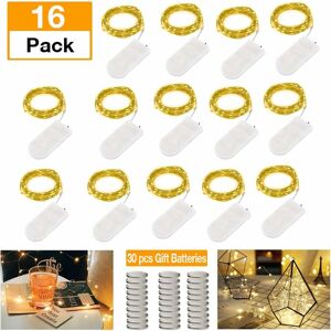 LANGRAY Pack of 15 led Bottle Lights with Battery, 20 LEDs 2M Copper Wire Wine Bottle Lights with Cork Cord Light Copper Wire for diy Decoration Christmas