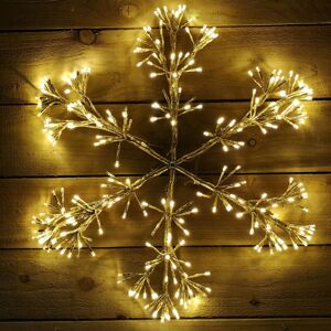 PREMIER DECORATIONS 60cm Gold Starburst Snowflake Wall Window Decoration with 300 Warm White LEDs