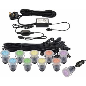 LOOPS Recessed Decking IP67 Smart Guide Light Kit - 10 x 0.75W rgb led Module