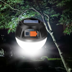 Rhafayre - Solar Camping Lantern, usb Rechargeable led Flashlight, Water Resistant Emergency Light, 3 Modes, for Blackouts, Garden, Fishing, Hiking