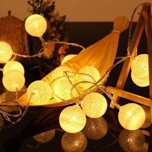 Denuotop - Cotton Bulfr Fairy Lights - 3M 20 led String Lights with Plug for Bedroom Curtain Party Christmas Birthday Halloween Wedding Baby Room