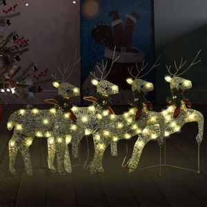 BERKFIELD HOME Royalton Christmas Reindeers 4 pcs Gold 80 LEDs