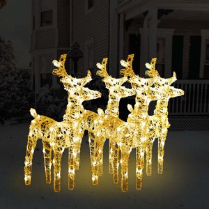 BERKFIELD HOME Royalton Christmas Reindeers 4 pcs Warm White 160 LEDs Acrylic