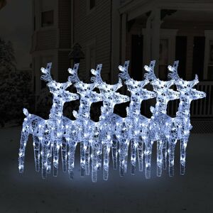 BERKFIELD HOME Royalton Christmas Reindeers 6 pcs Cold White 240 LEDs Acrylic