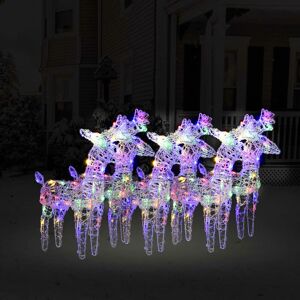 BERKFIELD HOME Royalton Christmas Reindeers 6 pcs Multicolour 240 LEDs Acrylic