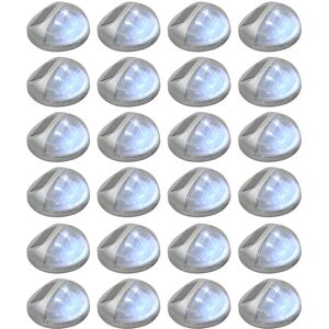 Berkfield Home - Royalton Outdoor Solar Wall Lamps led 24 pcs Round Silver