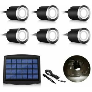 ORCHIDÉE Set of 6 Mini led Spotlights Solar led Recessed Ground Spotlight, 3W Outdoor Recessed Floor Lamp, Outdoor Recessed Spotlight, Rustproof, Loadable up