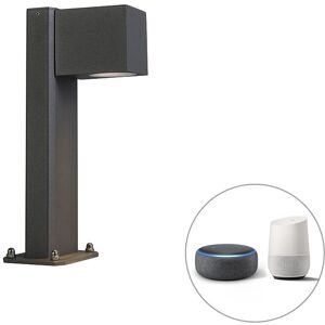 QAZQA Smart standing outdoor lamp anthracite 30 cm IP44 incl. Wifi GU10 - Baleno - Dark Grey