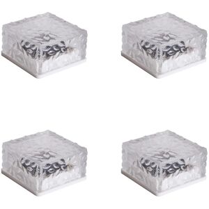 XUIGORT Solar Brick Lights - Solar Ice Cube Lights, Landscape led Lights for Garden Pathway Decor (4-Pack)-Warm White
