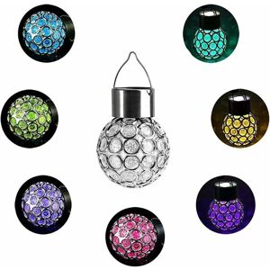 HOOPZI Solar chandelier outdoor solar hollow chandelier solar 2 garden lights led solar lantern chandelier hollow ball light waterproof chandelier colorful