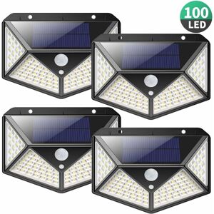 GROOFOO Solar Lights Outdoor 100 led, [2200mAh Super Energy Saving] Security Lights with 270o Motion Sensor Waterproof Wireless Solar Powered Wall Lights