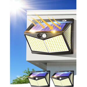 DENUOTOP Solar Lights Outdoor, 208 led Solar Lights Outdoor, 3 Mode Motion Sensor Outdoor Solar Lights, IP65 Solar Powered Outdoor Lights, Solar Flood Lights