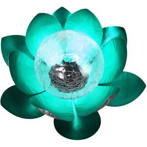 XUIGORT Solar Lotus Light Cracked Glass Landscape Path Light for Yard, Lawn, Walkway, Tabletop-blue