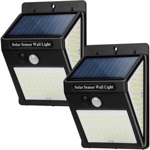 AOUGO Solar Powered Outdoor Light, Motion Sensor Solar Outdoor Light, 3 Modes [2 Pack 144 LEDs] Waterproof Wireless Solar Outdoor Lights Outdoor Wall Lamp