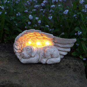 Festive Lights - Solar Stone Effect Memorial Dog Light - White