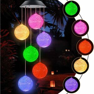 Solar Wind Chime led Wind Chime Lamp Solar Chime Light Changing Colors for Garden Patio Porch Mobile Decoration Groofoo