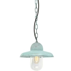 Somerton - 1 Light Outdoor Ceiling Chain Lantern Verdigris IP44, E27 - Elstead