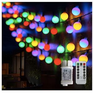 AOUGO Spherical String Lights, 8 Modes 100 led Plug Outdoor String Lights with Remote Control for Bedroom, Indoor, Garden, Christmas and Wedding