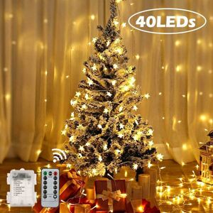 LANGRAY Star String Lights, 8 Modes with Remote Control, Waterproof IP65 Battery Operated String Lights for Indoor Outdoor Garden Christmas Party Decoration