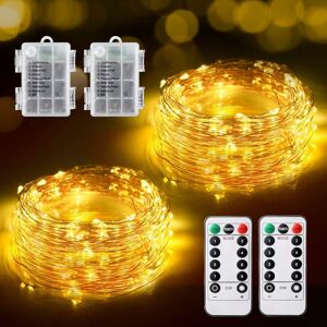 Groofoo - String Lights, 12M and 120 led String Lights Battery Operated IP65 Waterproof 8 Modes Fairy Lights Indoor/Outdoor Fairy Lights for Bedroom