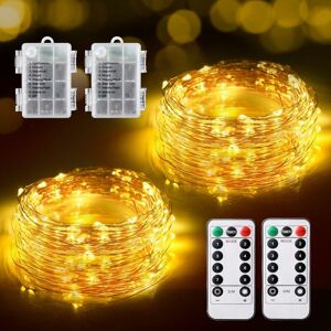 Groofoo - String Lights, 5M and 50 led String Lights Battery Operated IP65 Waterproof 8 Modes Fairy Lights Indoor/Outdoor Fairy Lights for Bedroom