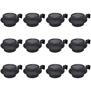 SWEIKO Outdoor Solar Fence Lamps 12 pcs LED Black VDTD19856