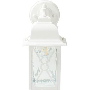 Beliani - Traditional Outdoor Wall Light Lamp Sconce Lantern Lamp Metal Iron Glass Matte White Findon - White