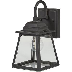 Beliani - Traditional Outdoor Wall Light Lamp Sconce Metal Iron Aluminium Glass Matte Black Garry - Black