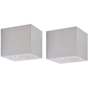 Cube Outdoor Wall Lights 2 pcs Vidaxl Silver