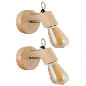 GOECO Wall light, delicate wood wall wall light, set of two, light source not included