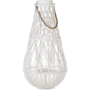 Beliani - Indoor Outdoor Natural Willow Wood Woven Lantern White Tall Tonga - White