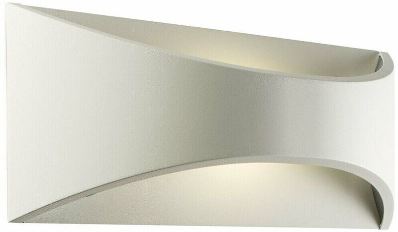 Loops - IP65 Outdoor Modern Curved Wall Light White Texture Aluminium 12W Warm White led