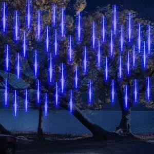 TONCHEAN 10 Tubes 30CM led Meteor Shower Rain Lights Solar String Lights, Waterproof Outdoor Rain Shower Lights for Christmas Wedding Party Evening Home Tree