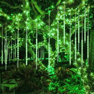 TONCHEAN 10 Tubes 30CM led Meteor Shower Rain Lights Solar String Lights, Waterproof Outdoor Rain Shower Lights for Christmas Wedding Party Evening Home Tree