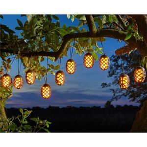 10 x Smart Garden Solar Hanging Lantern Cool Flame LED String Lights 4.7m