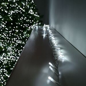 SAMUEL ALEXANDER 1000 LED 25m Indoor Outdoor Christmas Multi Function Mains Operated String Lights with Timer & Clear Cable in Cool White