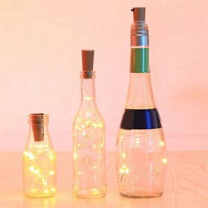 Tlily - 10Pcs 2M 20LEDs Solar Wine Bottle String Lights for Wedding Decor,A