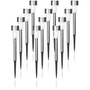 GOTRAYS 12 Pack Solar Christmas String Lights, Waterproof Stainless Steel Colorful Lights for Outdoor Patio Garden Landscape/Pathway. (4.5x29.5cm)