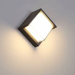 HOOPZI 12W led Outdoor Wall Light Modern Waterproof Waterproof IP65 / Aluminum + acryl / 3000K warm white / led Wall Lamp, 16X10CM (Square) [Energy class a