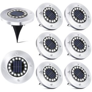 TINOR 16 led Solar Lights Outdoor - 8 Pieces Solar Spotlight Garden Waterproof Floor Lamp for Walkway Path Patio Yard Underground Recessed Lawn