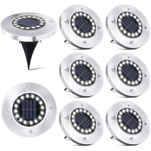 TINOR 16 LED Solar Lights Outdoor - 8 Pieces Solar Spotlight Garden Waterproof Floor Lamp for Walkway Path Patio Yard Underground Recessed Lawn NPTERBL