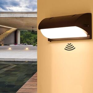 Ikodm - 18W Outdoor Wall Light with Motion Sensor, 3000K Warm White Outdoor Wall Light IP65 Radar Outdoor Lamp Wall Light for Streets, Gardens,