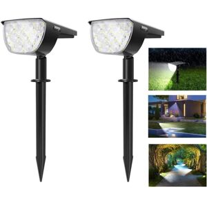 TINOR 2 Pack Outdoor Solar Spotlight, 30 led Solar Lights Waterproof IP67 Adjustable Solar Floodlight with 180° Solar Panel Solar Outdoor Lighting for