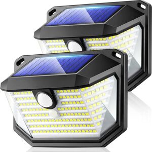 TONCHEAN 2 Pcs Solar Lights Outdoor with Motion Sensor, IP65 Waterproof Wall Light, 3 Modes, 178 LEDs