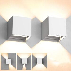 TONCHEAN 2 Pieces Outdoor Wall Light - Indoor, Wall Lamp Warm White 3000K with Replaceable G9 led Bulb IP65 Waterproof Wall Lights Adjustable Beam Angle White