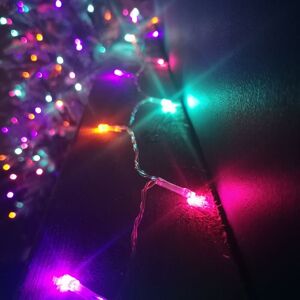 SAMUEL ALEXANDER 20m Multi Function Battery Operated Rainbow LED Fairy Lights Christmas Decoration with Timer