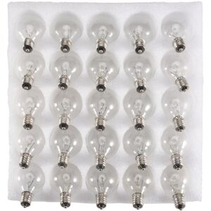 TLILY 25Pcs G40 Replacement Light Bulbs E12 Candelabra Screw Base led Globe for Indoor Outdoor String Lights Warm White