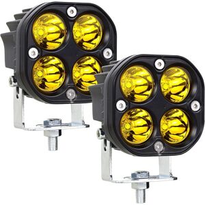 Gotrays - 2PCS led Work Light Tractor 7.6cm 3'' 40W Yellow led Spotlight 12V 24V Waterproof IP67 led Fog Lights for 4x4 Car Truck suv Boat Square