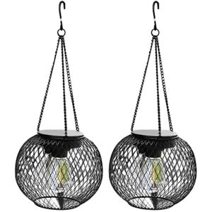 TLILY 2Pcs Solar Lanterns Outdoor for Outside Decorative Hanging Lights Halloween Christmas