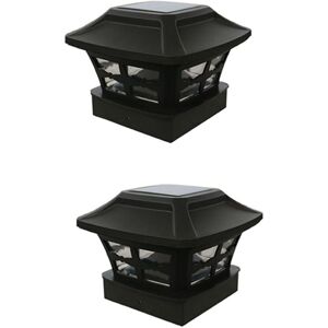 TLILY 2X Solar Post Cap Lights Outdoor Post Solar Lights led Bulb Fence Post Lights for 4X4 Inch Wooden Posts Warm White